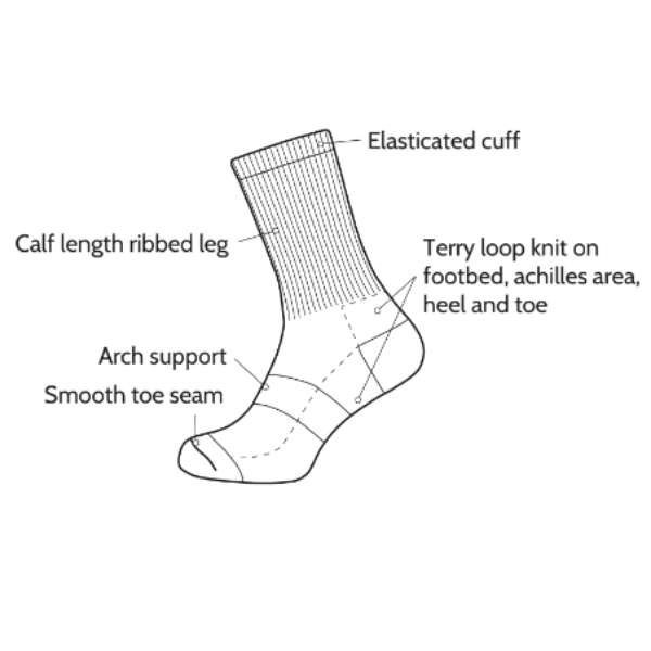 Embroidered Crew Sport Socks
