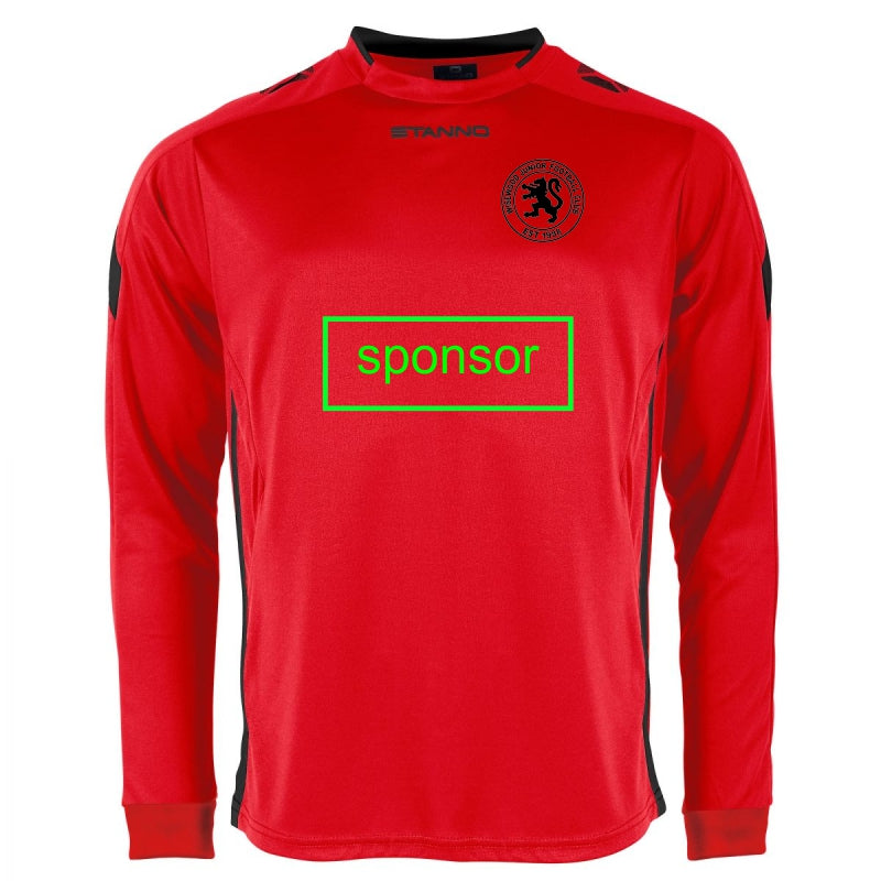 Wisewood JFC Home Playing Shirt - Red/Black LS Drive